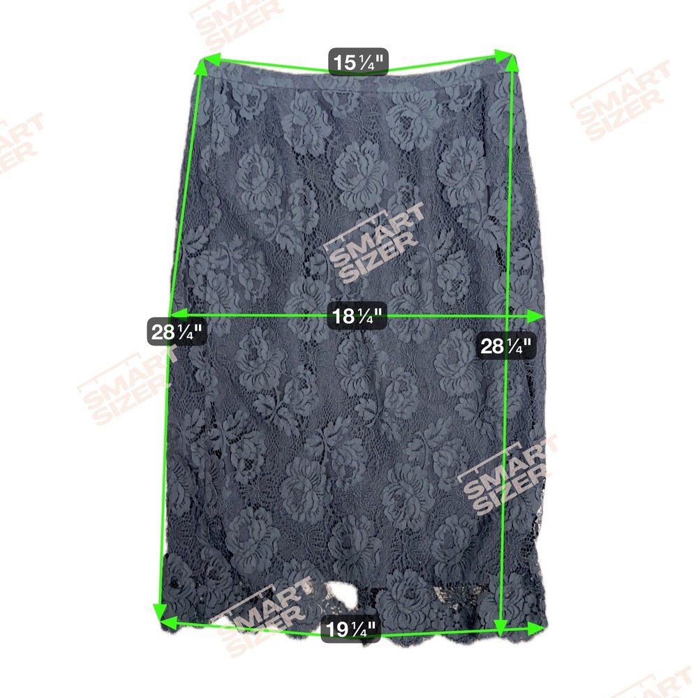 J. Crew Black‎ Lace Floral Midi Skirt Size 12 Side Slit Sheath - Picture 2 of 6